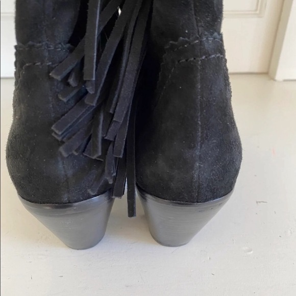 Sam Edelman black fringe zip up ankle boots size 8 - Picture 10 of 10